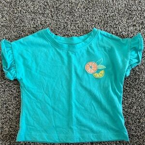 Kids Ruffle Sleeve Aqua Shirt